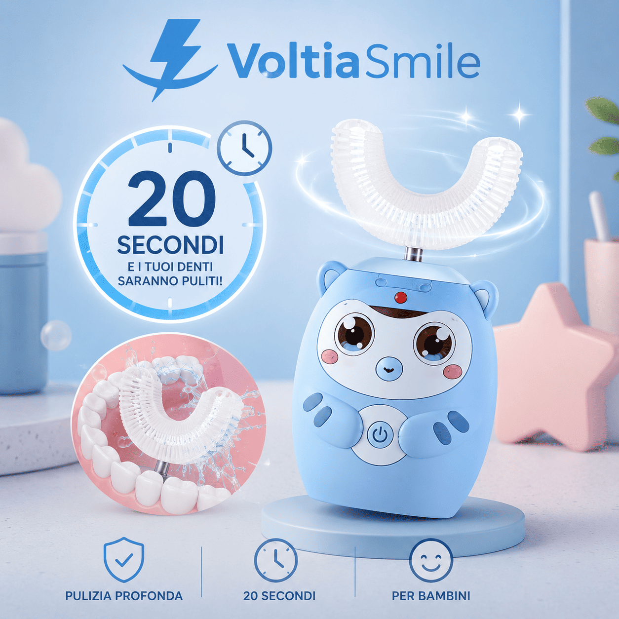 VoltiaSmile Kids™ – Dite addio alle battaglie quotidiane e date il benvenuto al divertimento in 20 secondi.